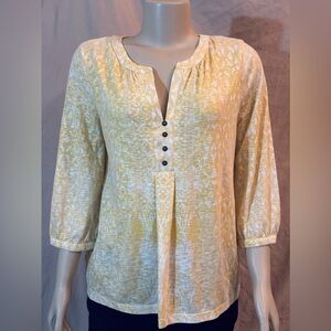 Rose & Olive Yellow Printed Henley Tunic